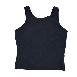 Move Theology Sports Bra Tank Top Womens M Black Criss Cross Back Longline